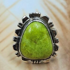 Gaspeite Size US 6 925 Sterling Silver Ring (REXT29-437)
