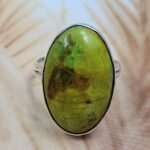 Gaspeite Size US 8 925 Sterling Silver Ring (REXT29-444)