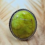 Gaspeite Size US 7 925 Sterling Silver Ring (REXT29-423)