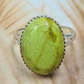 Gaspeite Size US 11 925 Sterling Silver Ring (REXT29-482)