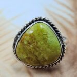 Gaspeite Size US 8 925 Sterling Silver Ring (REXT29-455)