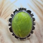 Gaspeite Size US 8 925 Sterling Silver Ring (REXT29-445)