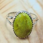 Gaspeite Size US 6 925 Sterling Silver Ring (REXT29-438)