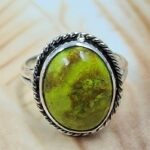 Gaspeite Size US 6 925 Sterling Silver Ring (REXT29-436)