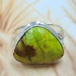 Gaspeite Size US 8 925 Sterling Silver Ring (REXT29-453)