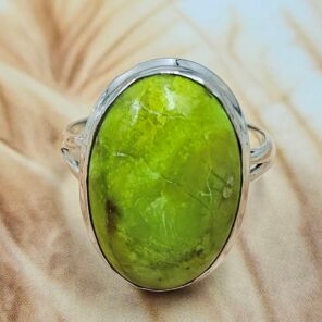 Gaspeite Size US 10 925 Sterling Silver Ring (REXT29-472)