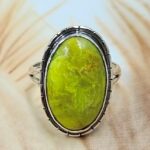 Gaspeite Size US 8 925 Sterling Silver Ring (REXT29-447)