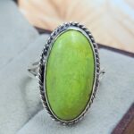 Gaspeite Size US 9 925 Sterling Silver Ring (REXT29-457)
