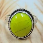 Gaspeite Size US 8 925 Sterling Silver Ring (REXT29-450)
