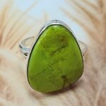 Gaspeite Size US 11 925 Sterling Silver Ring (REXT29-479)