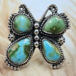 Sonoran Gold Turquoise Butterfly 925 Sterling Silver Ring (REXT166-5)