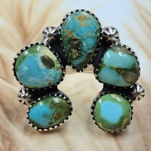 Sonoran Gold Turquoise Naja Size US 10 925 Sterling Silver Ring (REXT166-25)