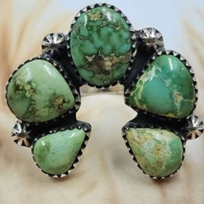 Sonoran Gold Turquoise Naja Size US 8 925 Sterling Silver Ring (REXT166-20)