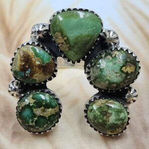 Sonoran Gold Turquoise Naja Size US 10 925 Sterling Silver Ring (REXT166-24)