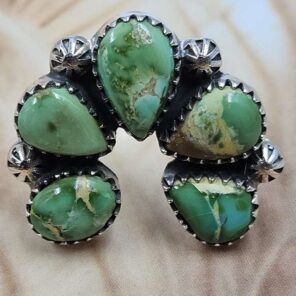 Sonoran Gold Turquoise Naja Size US 6 925 Sterling Silver Ring (REXT166-17)