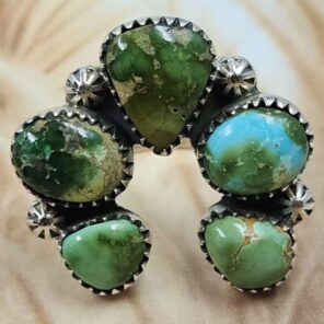 Sonoran Gold Turquoise Naja Size US 7 925 Sterling Silver Ring (REXT166-18)