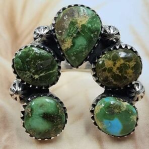 Sonoran Gold Turquoise Naja Size US 9 925 Sterling Silver Ring (REXT166-22)