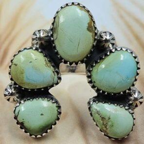 Sonoran Gold Turquoise Naja Size US 8 925 Sterling Silver Ring (REXT166-21)