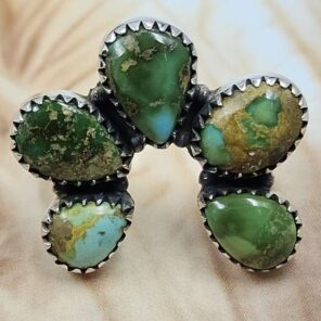 Sonoran Gold Turquoise Naja Size US 7 925 Sterling Silver Ring (REXT166-9)