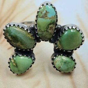 Sonoran Gold Turquoise Naja Size US 6 925 Sterling Silver Ring (REXT166-7)