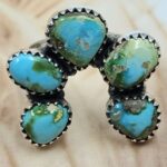 Sonoran Gold Turquoise Naja Size US 8 925 Sterling Silver Ring (REXT166-11)