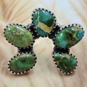 Sonoran Gold Turquoise Naja Size US 9 925 Sterling Silver Ring (REXT166-12)