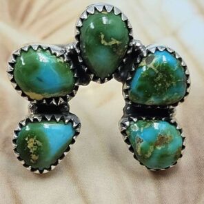 Sonoran Gold Turquoise Naja Size US 10 925 Sterling Silver Ring (REXT166-15)