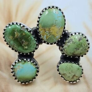 Sonoran Gold Turquoise Naja Size US 10 925 Sterling Silver Ring (REXT166-14)