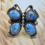 Golden Hills Turquoise Butterfly Size US 10 925 Sterling Silver Ring (REXT166-33)