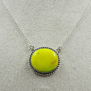 Gaspeite 925 Sterling Silver Necklace (REXT2-115)