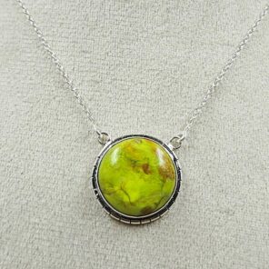 Gaspeite 925 Sterling Silver Necklace (REXT2-117)