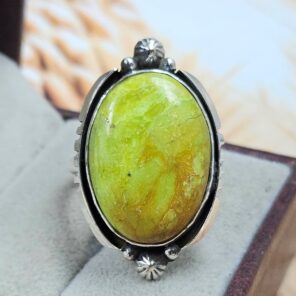 Gaspeite Size US 11 925 Sterling Silver Ring (REXT2-143)