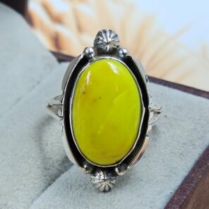 Gaspeite Size US 10 925 Sterling Silver Ring (REXT2-141)