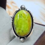 Gaspeite Size US 11 925 Sterling Silver Ring (REXT2-144)