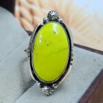 Gaspeite Size US 8 925 Sterling Silver Ring (REXT2-135)