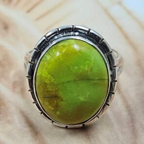 Gaspeite Size US 7 925 Sterling Silver Ring (REXT2-134)