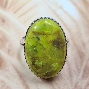 Gaspeite Size US 6 925 Sterling Silver Ring (REXT2-131)