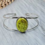 Gaspeite 925 Sterling Silver Bracelet (REXT2-123)