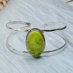 Gaspeite 925 Sterling Silver Bracelet (REXT2-124)