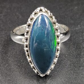 Black Opal 925 Sterling Silver Ring (REXT79-166)