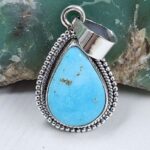 White Water Turquoise 0.8" 925 Sterling Silver Pendant (REXT21-215)