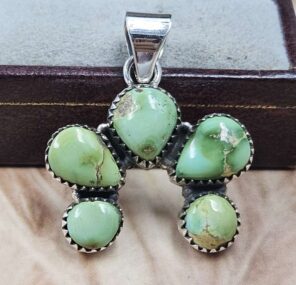Sonoran Gold Turquoise Naja 925 Sterling Silver Pendant (REXT166-113)