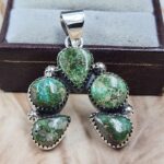 Sonoran Gold Turquoise Naja 925 Sterling Silver Pendant (REXT166-122)