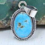 White Water Turquoise 1" 925 Sterling Silver Pendant (REXT21-210)