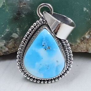 White Water Turquoise 0.8" 925 Sterling Silver Pendant (REXT21-222)