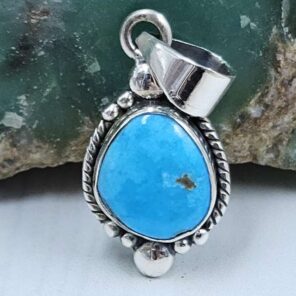 Blue Ridge Turquoise 1" 925 Sterling Silver Pendant (REXT21-200)