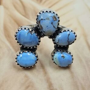 Golden Hills Turquoise Naja Size US 6 925 Sterling Silver Ring (REXT166-49)
