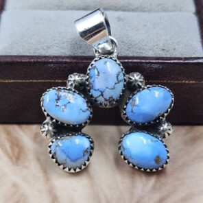 Golden Hills Turquoise Naja 925 Sterling Silver Pendant (REXT166-65)