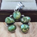 Sonoran Gold Turquoise Naja 925 Sterling Silver Pendant (REXT166-123)