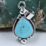 White Water Turquoise 1" 925 Sterling Silver Pendant (REXT21-186)